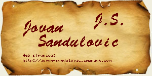 Jovan Sandulović vizit kartica
